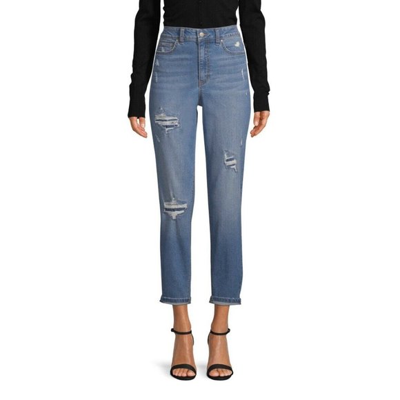 No Boundaries Juniors Distressed Mom Jeans NWT - Picture 1 of 8